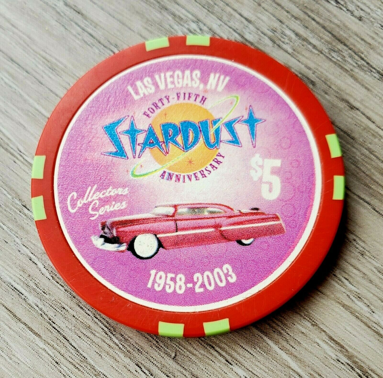 $5 Las Vegas Stardust 45th Anniversary Casino Chip - Version 2