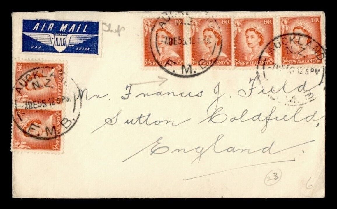 Dr Who 1955 New Zealand Auckland Airmail To England C291991