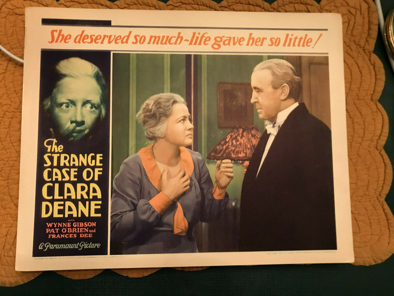The Strange Case Of Clara Deane 1932 Paramount 11x14" Lobby Card Wynne Gibson