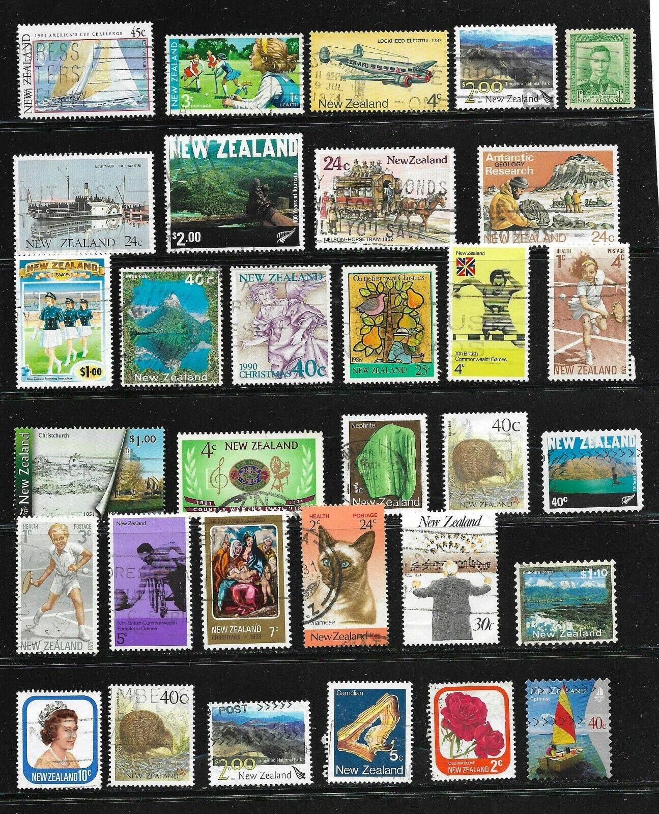 New Zealand - Variety Of 32 Stamps From The Eighties And Nineties