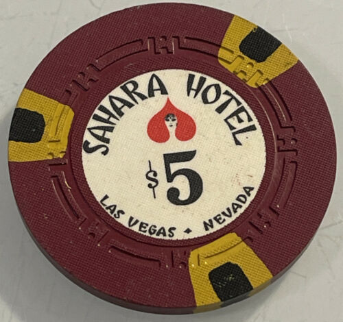 1960's Sahara Hotel $5 Casino Chips Las Vegas Nevada 3.99 Shipping
