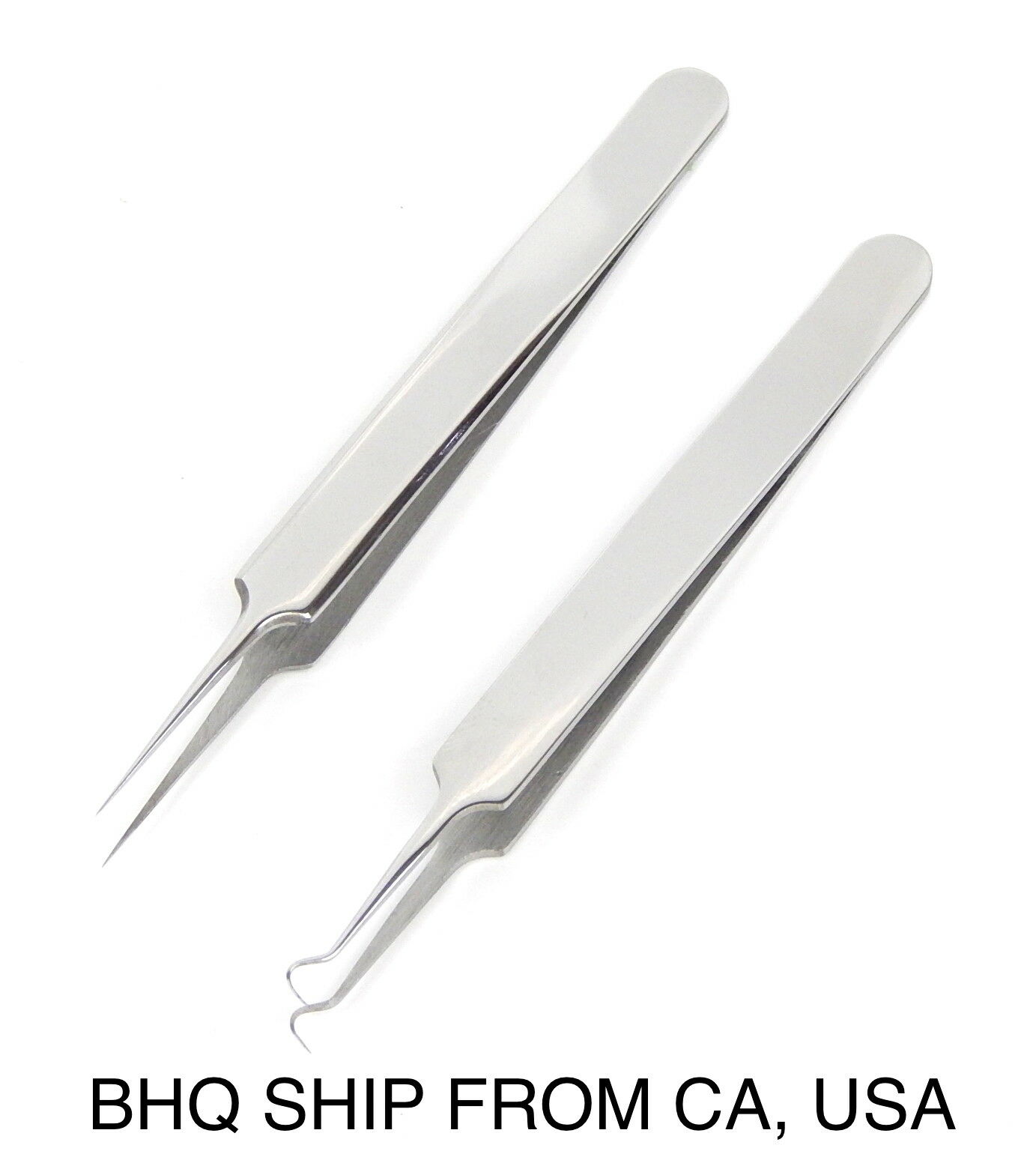 Professional Pointed Ingrown Hair Splinter Tip And Curve Tweezers Set