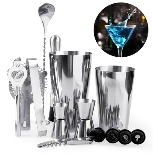 14pcs Pro Cocktail Shaker Set Drink Maker Mixer Bar Tool Martini Bartender Kit
