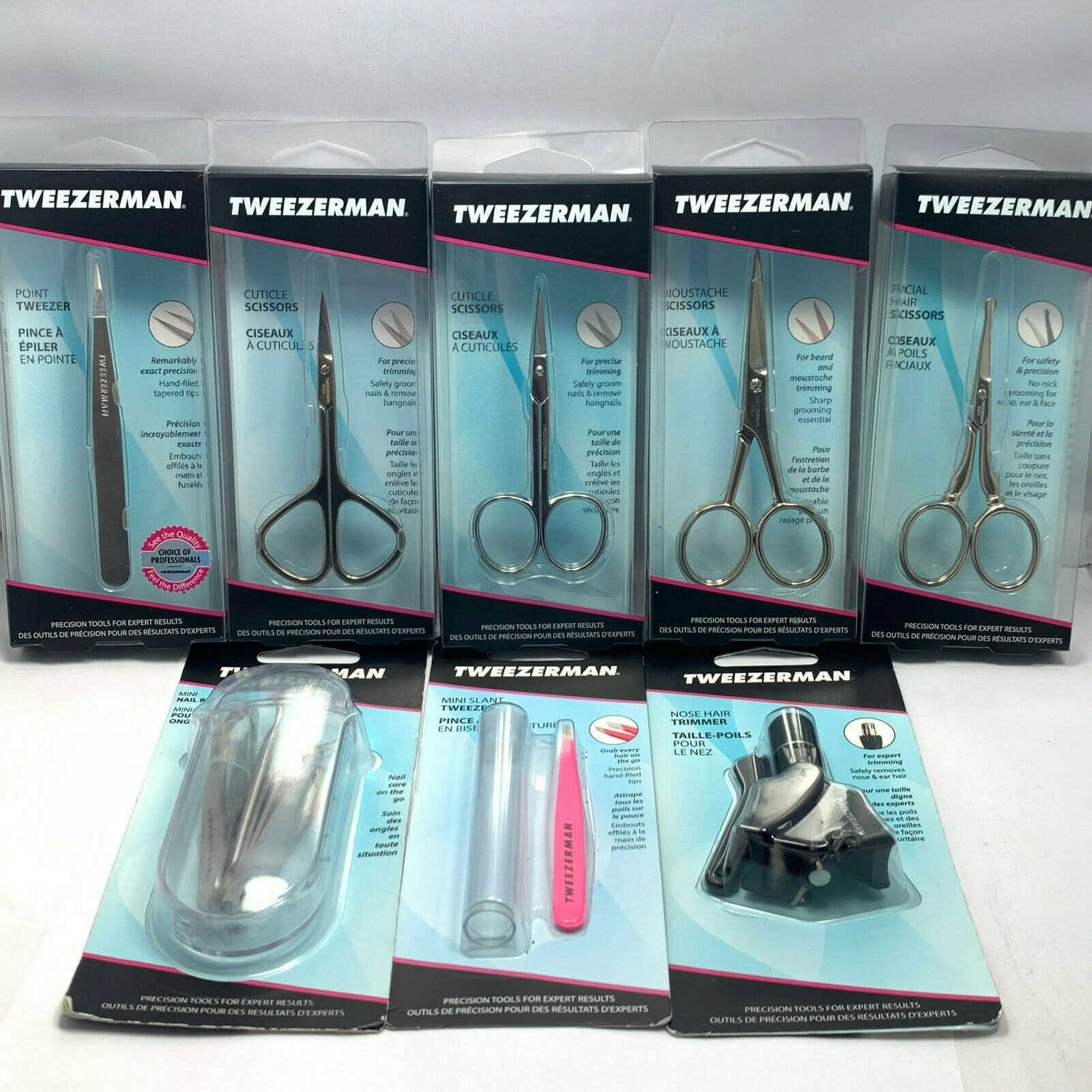 Tweezerman Cuticle,moustache,facial Hair Scissors/tweezer/trimmer/clipper Set